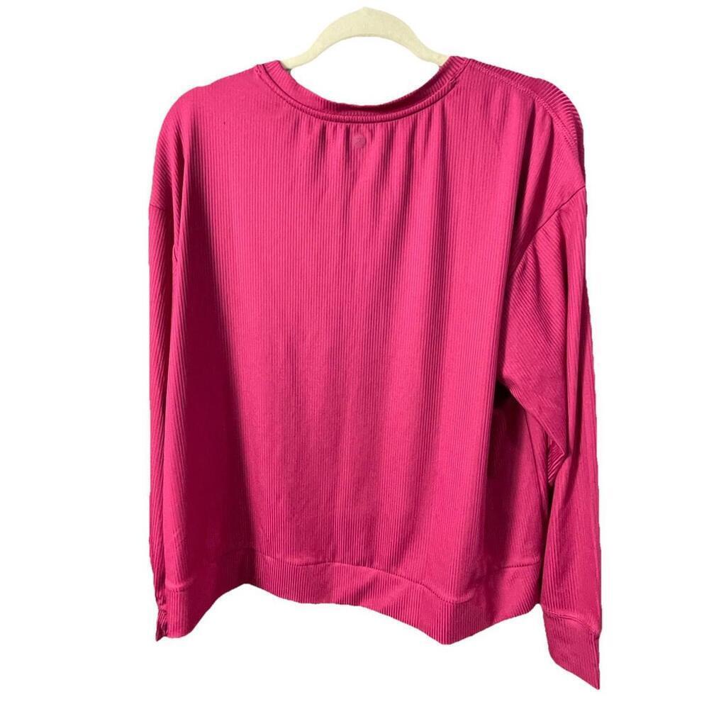 DANSKIN Crossover Rib Pullover Pomegranate Relaxed Stretch Moisture Control XL - Picture 2 of 8